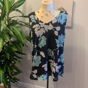 Rickis Blue 2 Layer Floral Tank